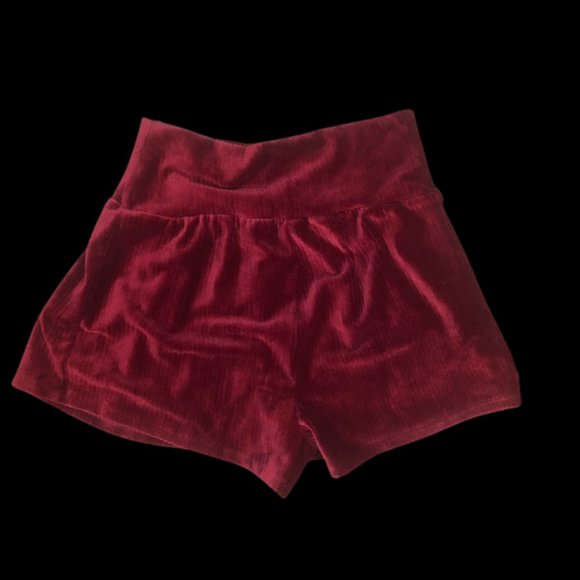 BOZZOLO RED WINE VELVET SHORTS - Picture 2 of 6